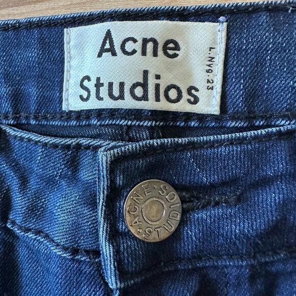 Acne Studios Skin 5 in Deep Mid Rise Denim L. Nyg. 23 Jeans Blue Size 27/32 - Picture 4 of 7